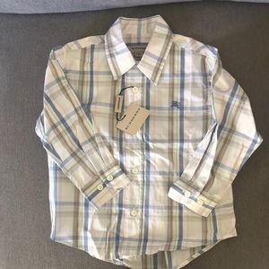 Burberry toddler boy button down shirt 2T BNWT